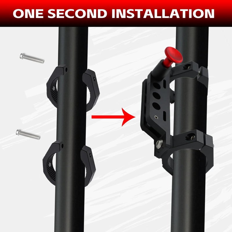 PLUSBEAM CNC Aluminum UTV Fire Extinguisher Mount Kit, Adjustable Roll Bar Fire Extinguisher Bracket Quick Release Compatible with UTV Polaris RZR SXS Ranger ATV Fit on 1.5"/1.65"/1.75"/1.85"/2" - Image 5